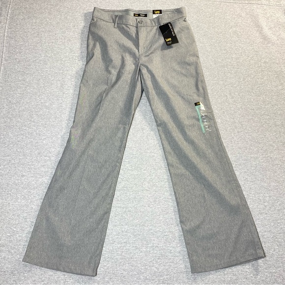 Lee Pants - Lee Women's Flex Motion Regular Fit Trouser Pants Size 8 Short Ash Heather NWT
